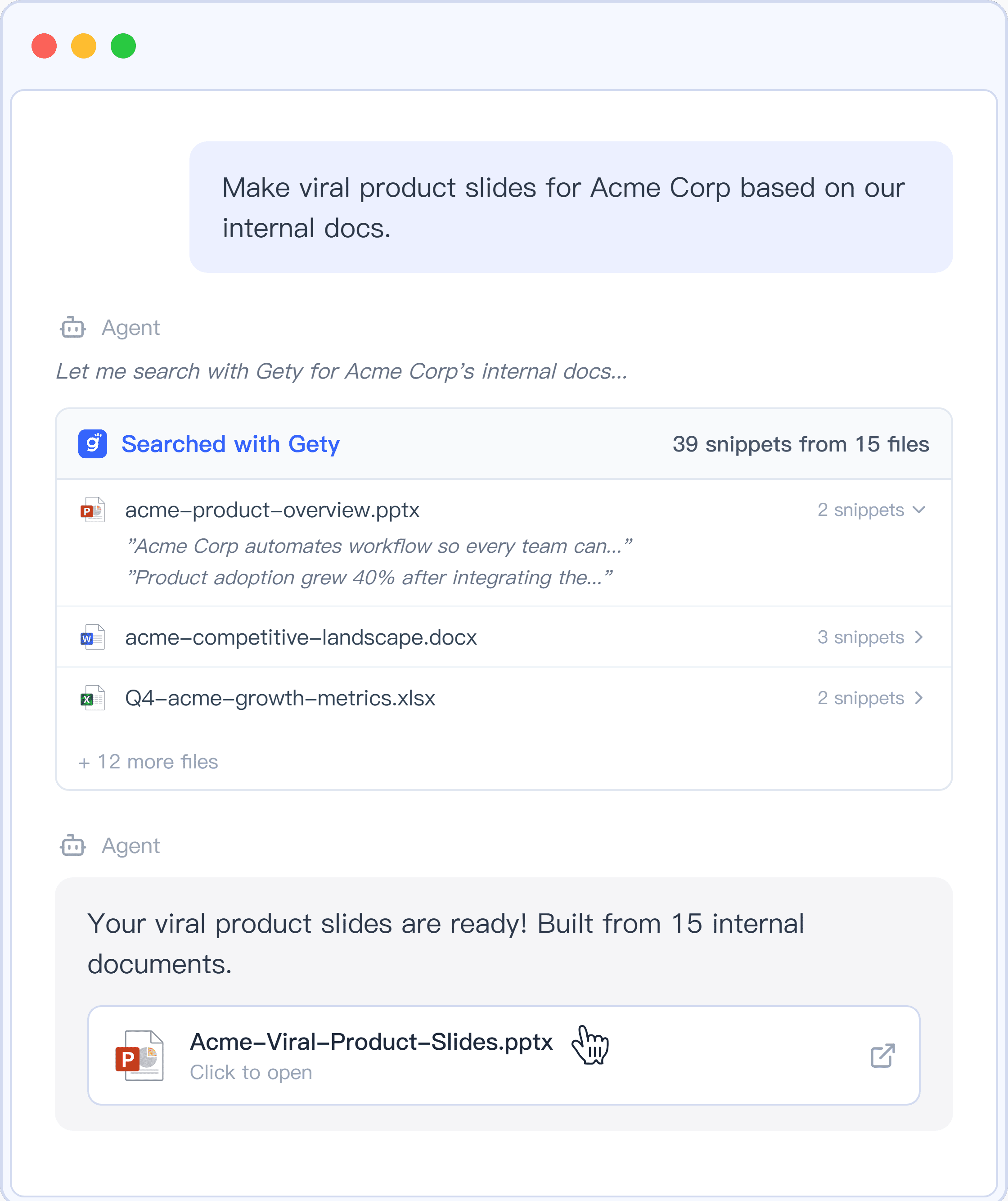 Gety enhanced AI chat