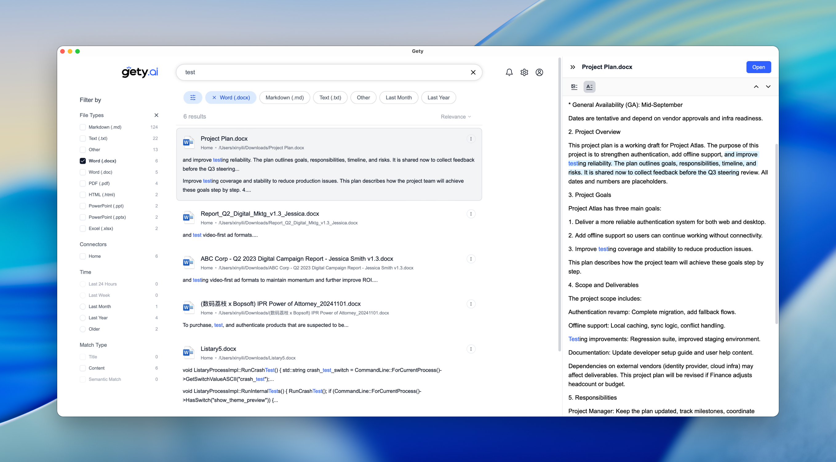 Gety Advanced Filters